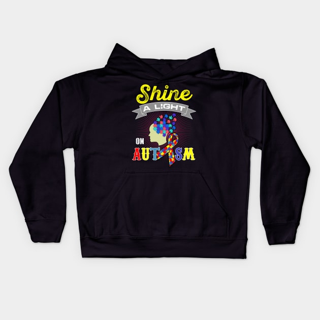 Shine A Light On Autism Kids Hoodie by Claudia Williams Apparel
